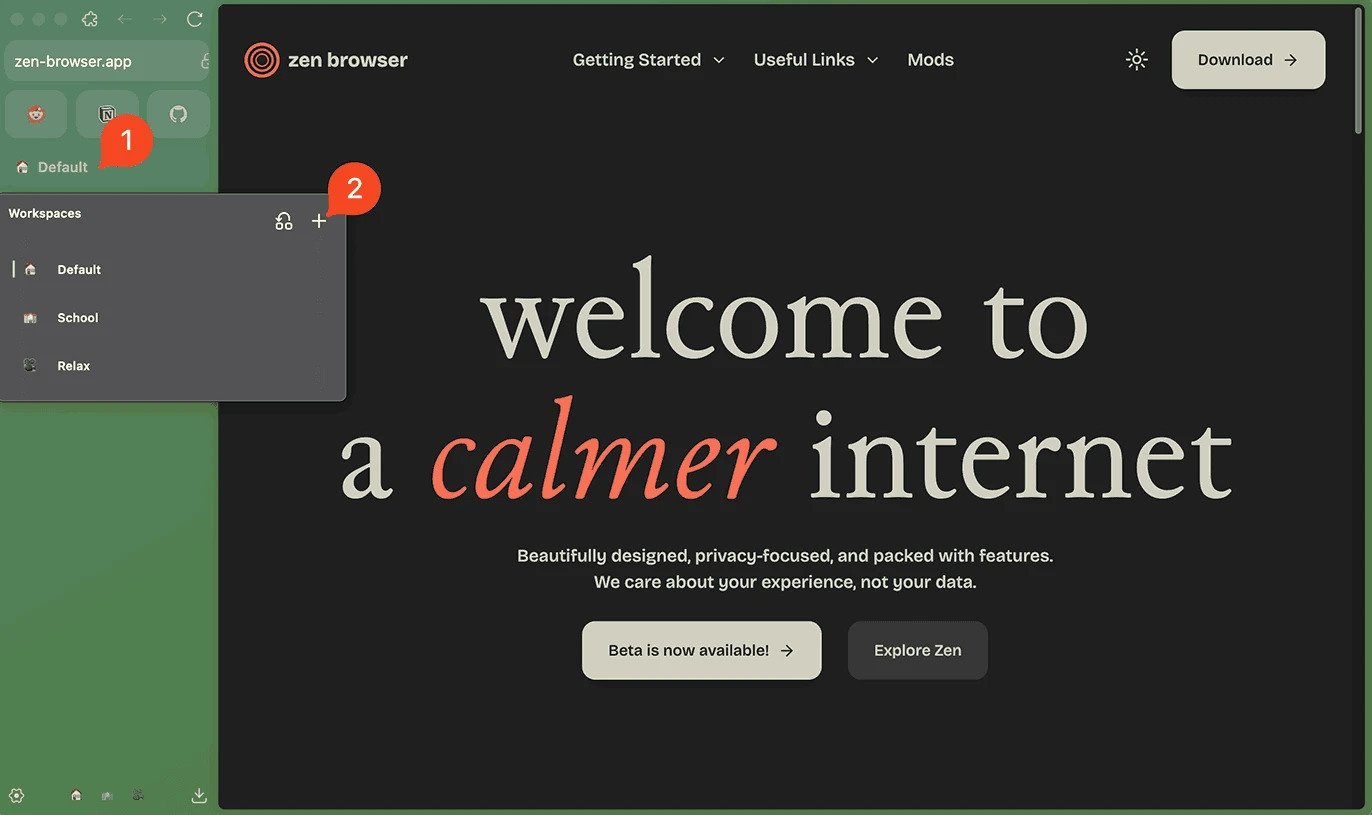 Zen Browser — 截圖 1